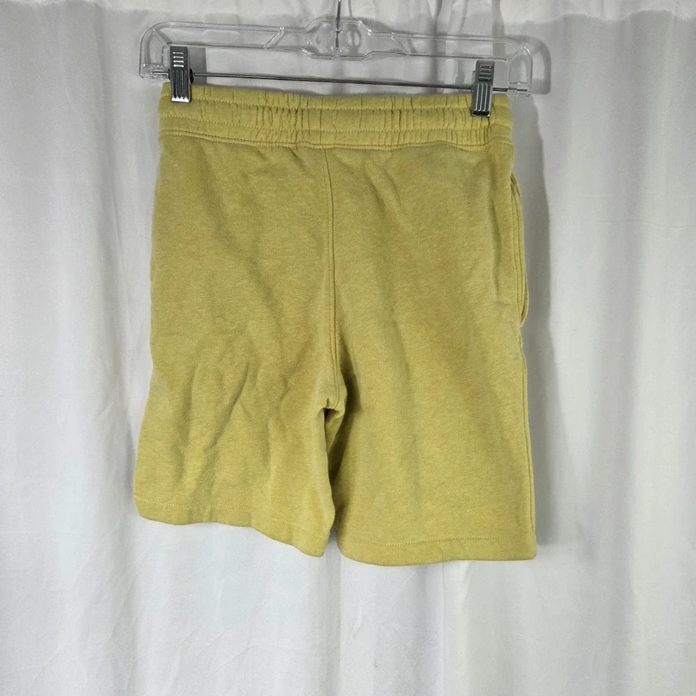 Old Navy Boys Size Large Pull-on Fleece Shorts Yellow Embroidered Shark Skeleton